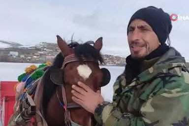 Çıldır Gölü'nde atlı kızak sezonu sona eriyor