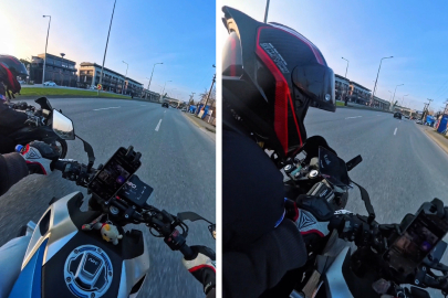 Bursa'da iki motosikletin çarpıştığı anları kask kamerası kaydetti