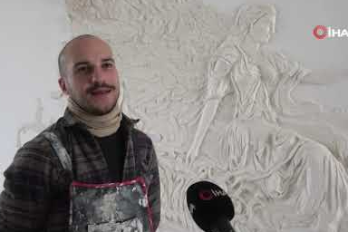 Kastamonulu genç sanatçı duvarları rölyefle sanat eserine dönüştürüyor