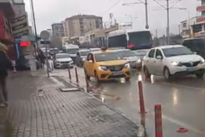 Bursa’da akılalmaz görüntüler! Geri geri ilerleyen taksici tehlike saçtı