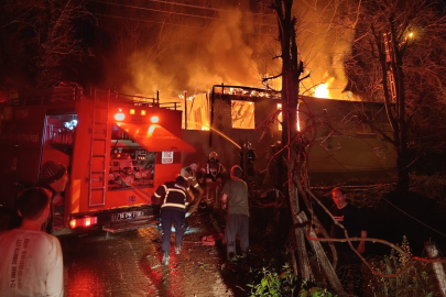 Bursa'da alevler geceyi aydınlattı: Tek katlı ev kül oldu