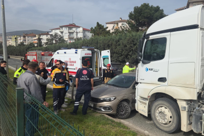 Bursa’da kamyonun sürüklediği otomobildeki aile mucize eseri kurtuldu