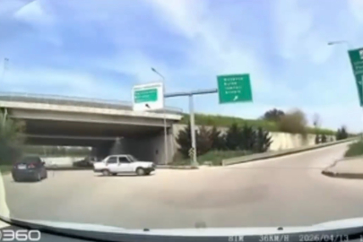 Bursa’da trafiği tehlikeye düşüren anlar kamerada