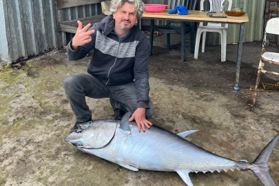 Hatay’da oltaya takılan dev! 60 kiloluk orkinosla 2 saat savaştı