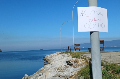 Gemlik’teki eylem sonrası dikkat çeken pankartlı tepki