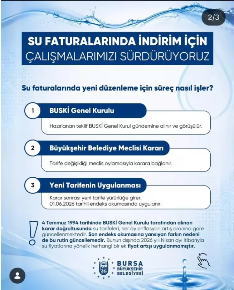 Bursa’da su tarifeleri için yeni süreç! İndirim gelecek mi?-Bursa Hayat-2
