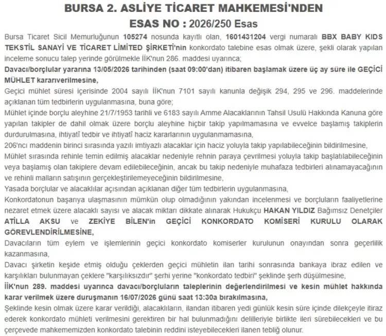 Bursa’da tekstil devi için konkordato kararı - Bursa Hayat - 3