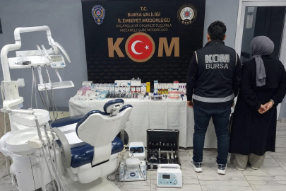 Bursa'da sahte diş kliniğine baskın