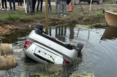 Bursa’da otomobil Ulubat Gölü’ne uçtu!