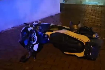 Bursa'da kontrolden çıkan motosiklet devrildi!
