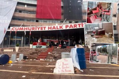 Tahliye sonrası CHP Genel Merkezi görüntülendi