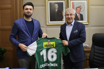 Bursaspor Başkanı Enes Çelik’ten Deniz Köken’e hayırlı olsun ziyareti