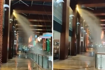 Bursa’da AVM’yi su bastı! Yangın fıskiyeleri aniden devreye girdi
