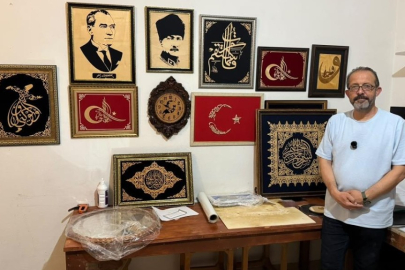 Emekli jandarma ahşabı sanat eserine dönüştürüyor