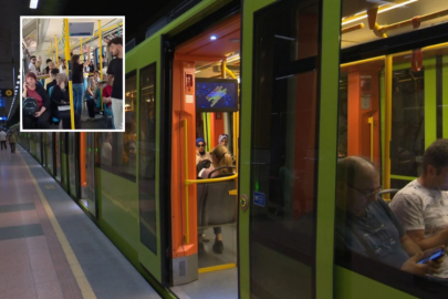 Bursa'da metroda gergin anlar!