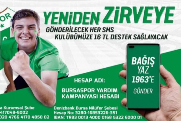 Bursaspor'da 'SMS Destek Kampanyası' resmen başladı