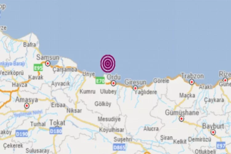 Karadeniz'de 3.5 büyüklüğünde deprem