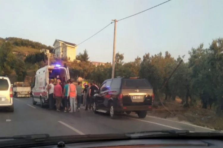 Bursa'da trafiği kilitleyen kaza!