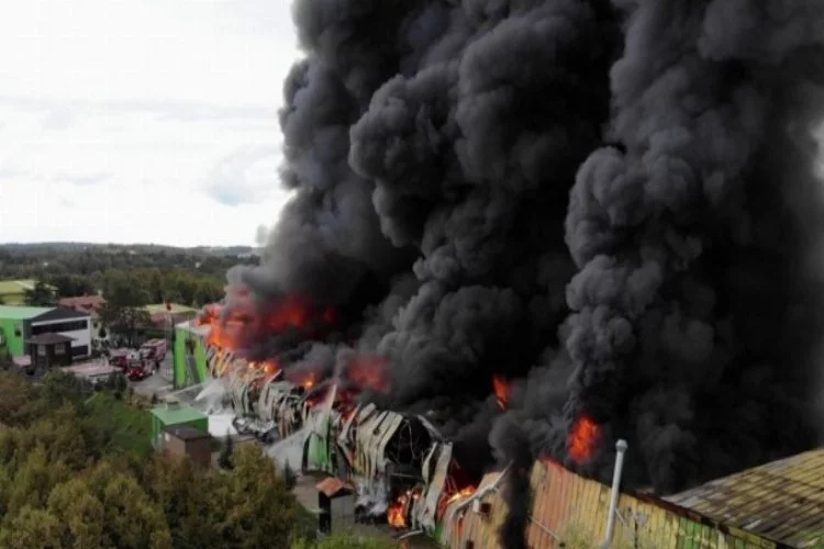 Şile'de korkutan fabrika yangını