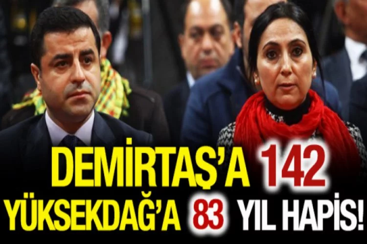 Demirtaş'a 142, Yüksekdağ'a 83 yıl hapis!