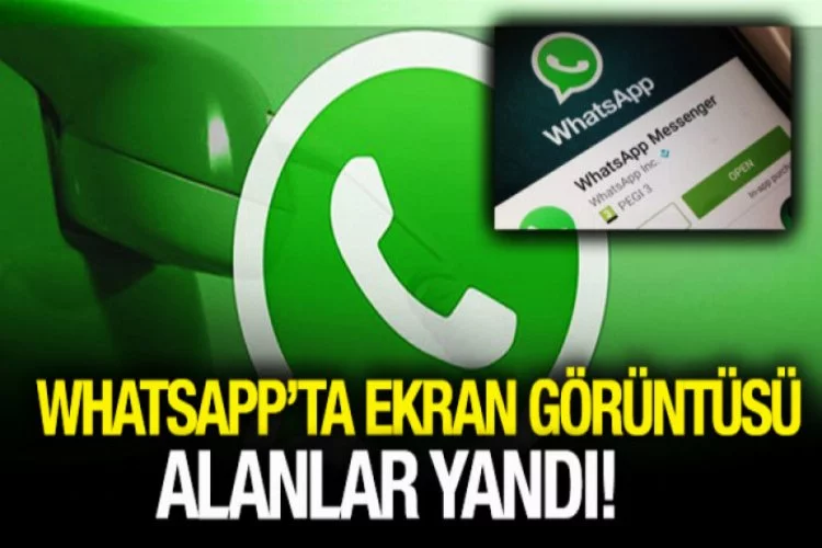 Whatsapp'ta ekran görüntüsü alan yandı!