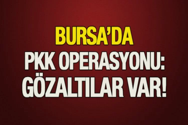 Bursa'da PKK operasyonu!
