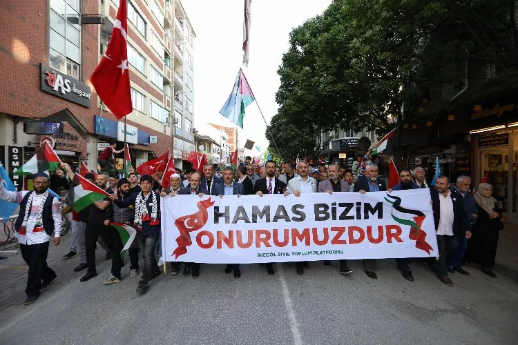 Bursa'da İsrail'e protesto, Gazze'ye destek yürüyüşü