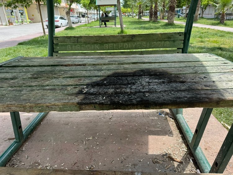 Parktaki ahşap masayı ateşe verip yaktılar!-Bursa Hayat Gazetesi-2