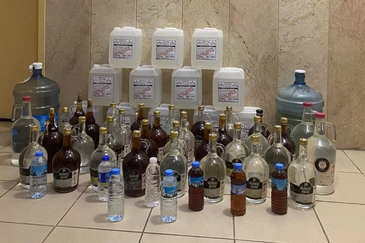 Aydın'da 150 litre sahte içki ele geçirildi