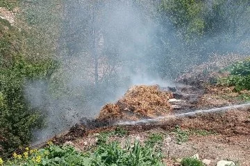 Bolu'da atıl samanlıkta çıkan yangın söndürüldü!