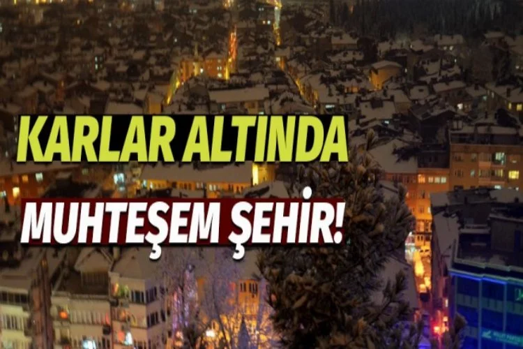 Bursa'da kar yağışı kartpostallık görüntüler oluşturdu