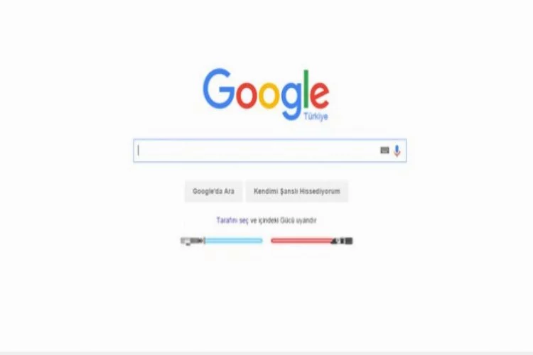 Google'da özel doodle ışın kılıcı