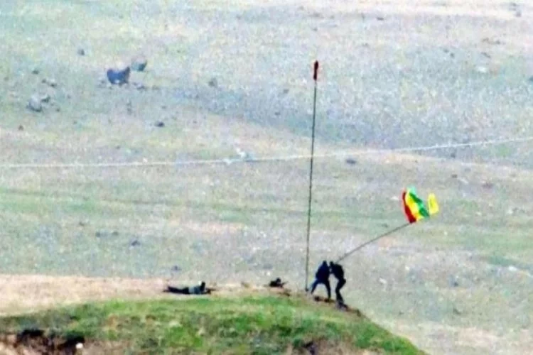 PKK flamasını indiren polise ateş açıldı